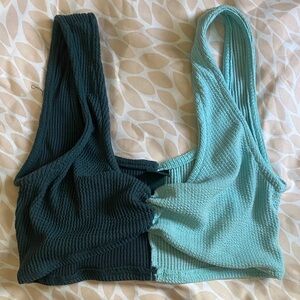 Wild Fable Teal and Mint Crop Top